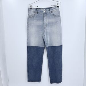 Rollas Brent Splice Patchwork Jeans Womens 30 High Rise Straight Leg Relaxed Fit